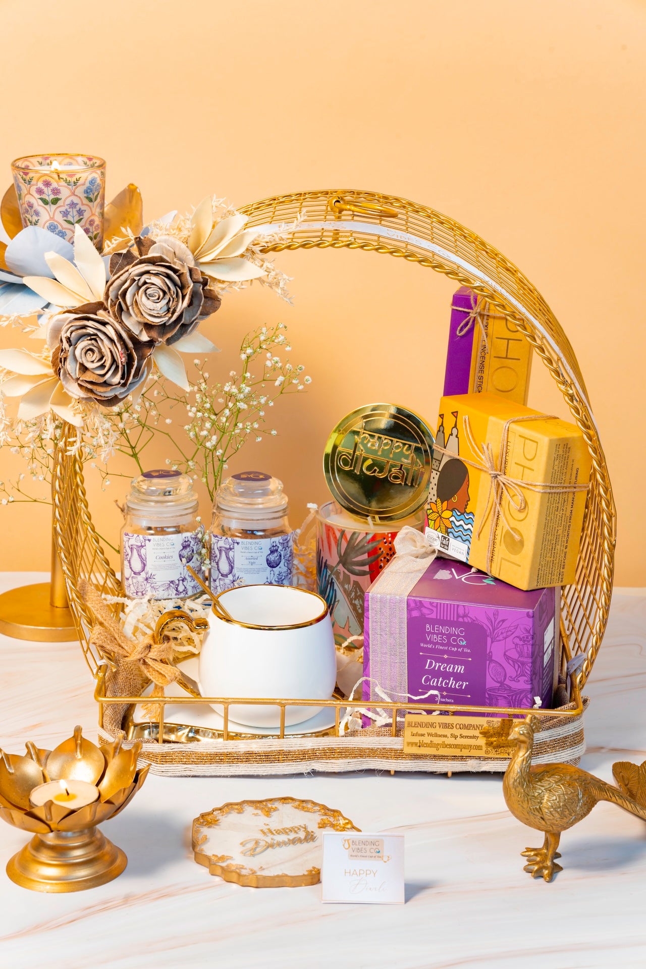 Golden Cage Tray Hamper