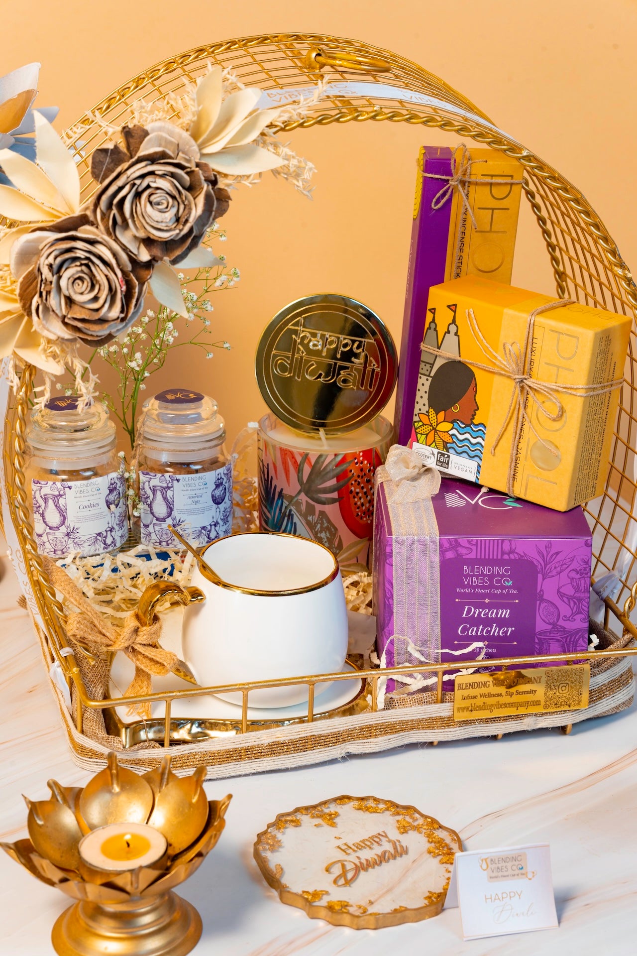 Golden Cage Tray Hamper